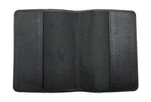 Black leather passport cover