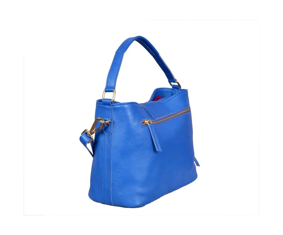 Brown slouch leather hobo bag