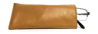 Tan leather spectacle sleeve